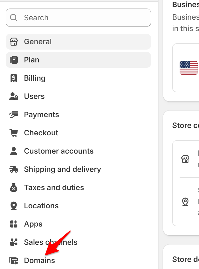 Shopify 域名链接